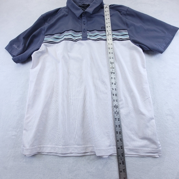 Travis Mathew Men's Gray Stripe Golf Polo Shirt Size XL - Picture 3 of 7